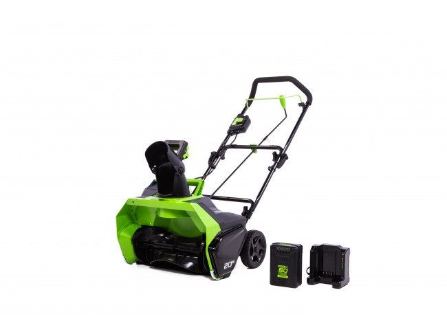 Снегоуборщик GREENWORKS GD60ST 60V (51 СМ) бесщёточный аккумуляторный с АКБ 6 А/Ч и ЗУ Снегоуборщик GREENWORKS GD60ST 60V (51 СМ) бесщёточный аккумуляторный с АКБ 6 А/Ч и ЗУ